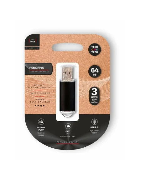 Memoria Usb Pendrive 64 Gb Negro Basico