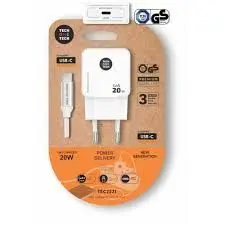 Cargador Ultra Rápido 20W Blanco Usb-C a Usb-C