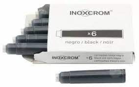 RECAMBIO PLUMA INOXCROM C/6 NEGRO