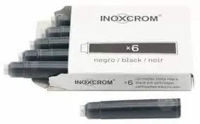 Recambio Pluma Inoxcrom C/6 Negro