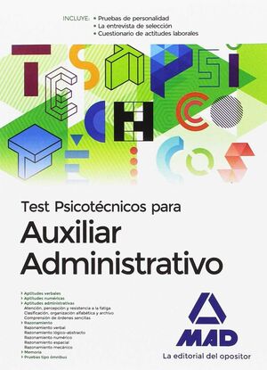 TEST PSICOTÉCNICOS PARA AUXILIAR ADMINISTRATIVO