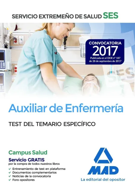 Auxiliar de Enfermería del Servicio Extremeño de Salud (Ses). Test Parte Específ