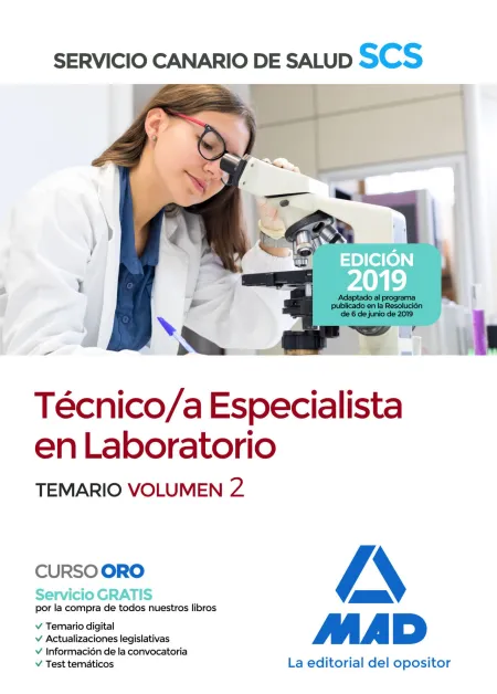Técnico/A Especialista en Laboratorio del Servicio Canario de Salud. Temario Vol