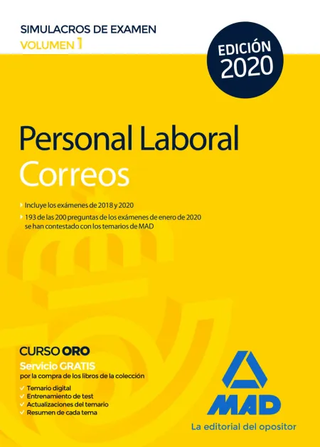 Personal Laboral de Correos y Telégrafos. Simulacros de Examen Volumen 1