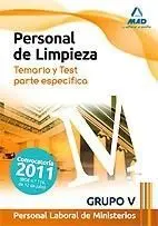 Personal de Limpieza, Personal Laboral, Grupo V, Ministerios. Temario y Test