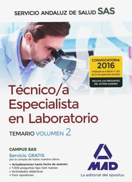 Técnico/A Especialista en Laboratorio del Servicio Andaluz de Salud. Temario Esp