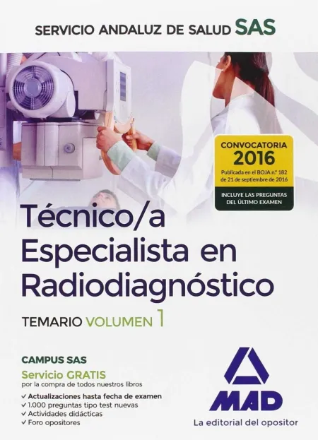 Técnico/A Especialista en Radiodiagnóstico del Servicio Andaluz de Salud. Temari