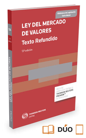 LEY DEL MERCADO DE VALORES (TEXTO REFUNDIDO)  (PAPEL + E-BOOK)