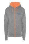 SUDADERA FLUOR CAMPUS CREMALLERA Y CAPUCHA-GRIS JASPE - M