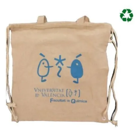 Bolsa Mochila Facultat Quimica Algodón Reciclado 38 X 42 Cms