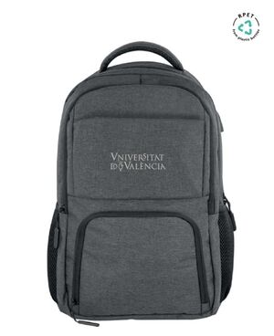 MOCHILA UNIVERSITAT DE VALÈNCIA- IMPERMEABLE RECICLADA CON USB