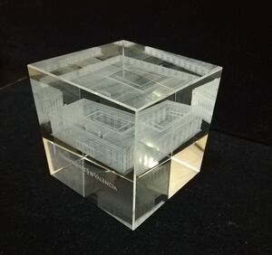 CUBO CRISTALL 3D EDIFICI LA NAU 8X8X8 CM