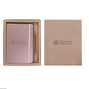 SET LIBRETA Y BOLÍGRAFO UNIVERSITAT DE VALÈNCIA PURPURA A5 - 14,5 X 21 CM