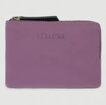 Monedero Piel Veraluna - Intermon Sakura Pruno Negro