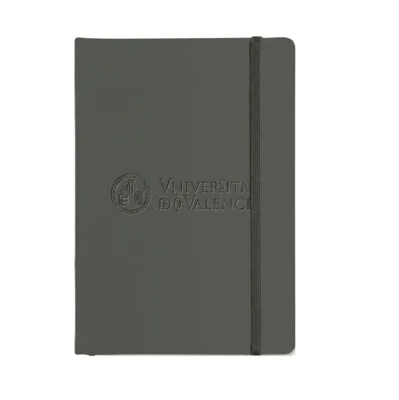 LLIBRETA A5 ESCUT UV TAPA DURA ELÀSTIC 96F LLISA FSC 14 X 21CM - GRIS PEDRA