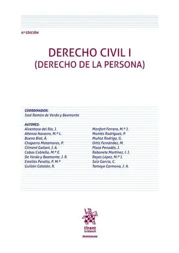 Derecho Civil I 6ª Edición (Derecho de la Persona)
