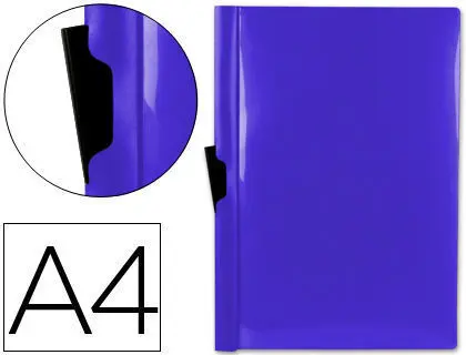 Carpeta Beautone Dossier Pinza Lateral Polipropileno A4 Azul -30 Hojas -Pinza Deslizante