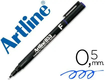 Rotulador Artline Retroproyeccion Punta Fibra Permanente Ek-853 Azul -Punta Redonda 0. 5 mm