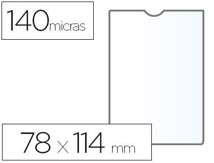 CAJA 100 FUNDA PORTADOCUMENTO ESSELTE PLASTICO TRANSPARENTE 140 MICRAS  TAMAÑO 78X114 MM.. Fundas y bolsas. La Tenda de La Universitat de València