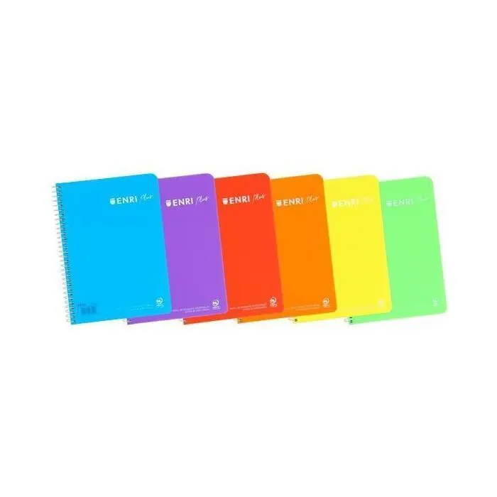 Enri Cuadernos Folio(A4), Tapa Dura, 80 Hojas Cuadrícula 4X4, Surtido Aleatorio 1 Und