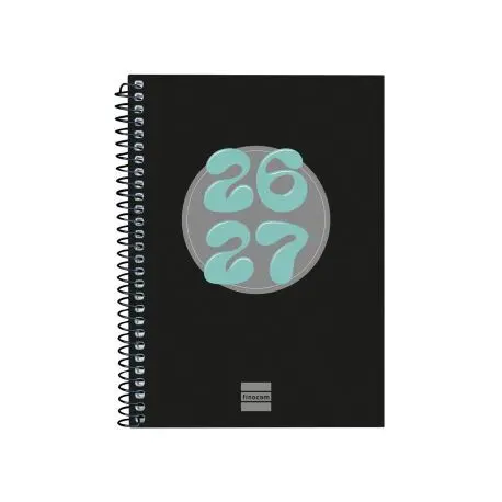 Agenda Cool Curso 2026 2027 Negro Finocam Catalan Semana Vista