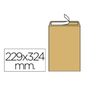 Sobre Liderpapel Bolsa N. 7 Kraft Din C4 229X324 mm Tira de Silicona Caja de 250 Unidades