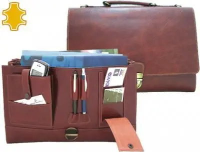 Cartera Portafolios Artesania de Piel con Broche Medidas 40,3 X 30 X 10,5 cm