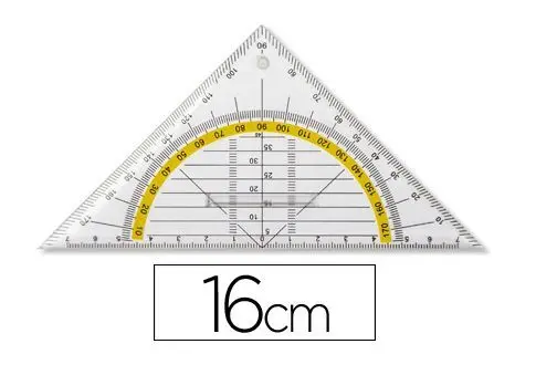 Escuadra Liderpapel Geometria 16 cm Plastico Cristal con Pestaña de Sujeccion.
