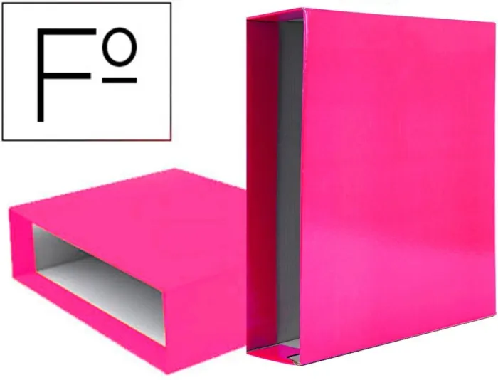 Caja Archivador Liderpapel de Palanca Carton Folio Documenta Lomo 75 mm Rosa