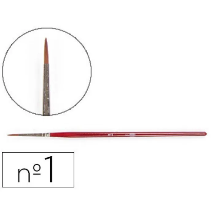 Pincel Acuarela Liderpapel Nº 1 Virola Cromada Pelo Engomado