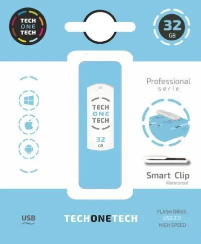 Memoria Usb Pendrive Usb 32 Gb Pro Smart Cliptech Blanco