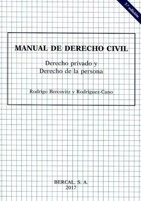 Manual de Derecho Civil. Derecho Privado y Derecho de la Persona