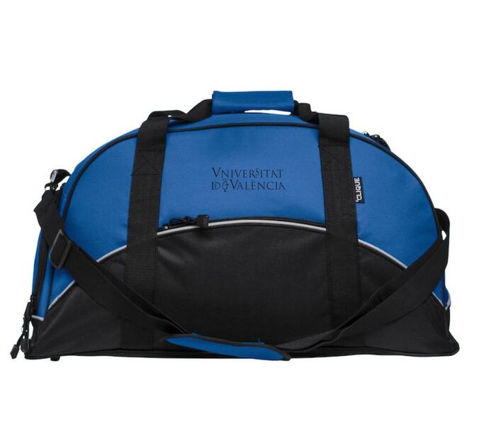 BOLSA DEPORTE UNIVERSITAT DE VALÈNCIA CON ZAPATILLERO 54 X 30 X 27  CM-AZUL. Mochilas y bolsas uv. La Tenda de La Universitat de València