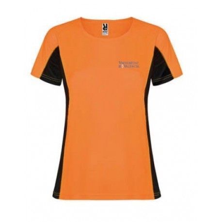 CAMISETA MUJER "UNIVERSITAT DE VALÈNCIA" TRANSPIRABLE. Deporte uv. La Tenda de La Universitat de València