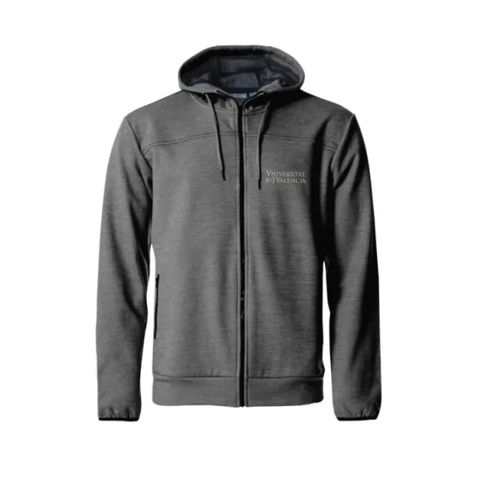 Sudadera Deporte Capucha Cremallera Universitat de València - Gris Oscuro - S