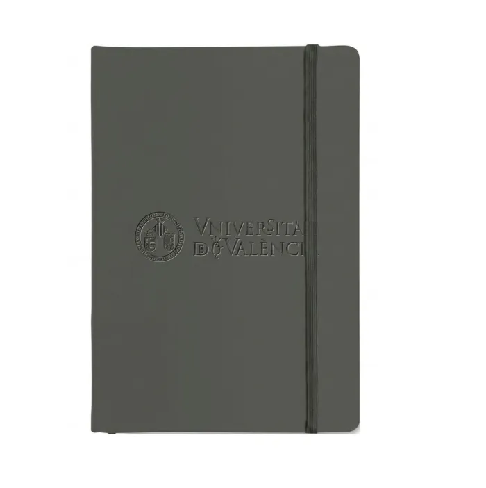 LLIBRETA A5 ESCUT UV TAPA DURA ELÀSTIC 96F LLISA FSC 14 X 21CM - GRIS PEDRA