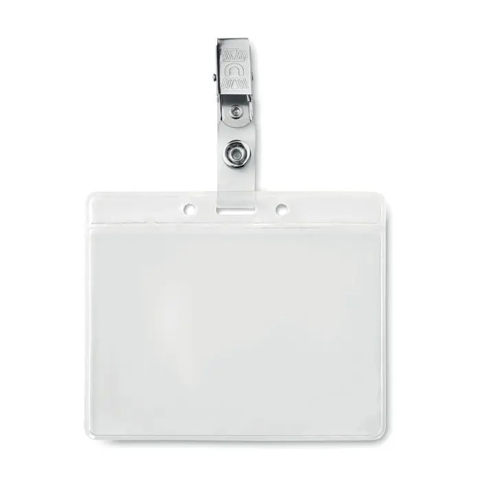 Clipbadge - Identificador Transparente con Clip 9,5 cm X 8 cm (100 Uds)