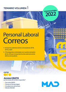 PERSONAL LABORAL CORREOS TELEGRAFOS TEMARIO VOLUMEN 1