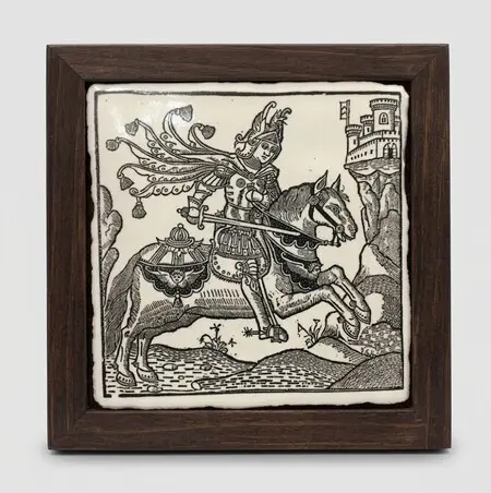 Azulejo Socarrat Jaume I 10 X 10 cm con Marco de Madera